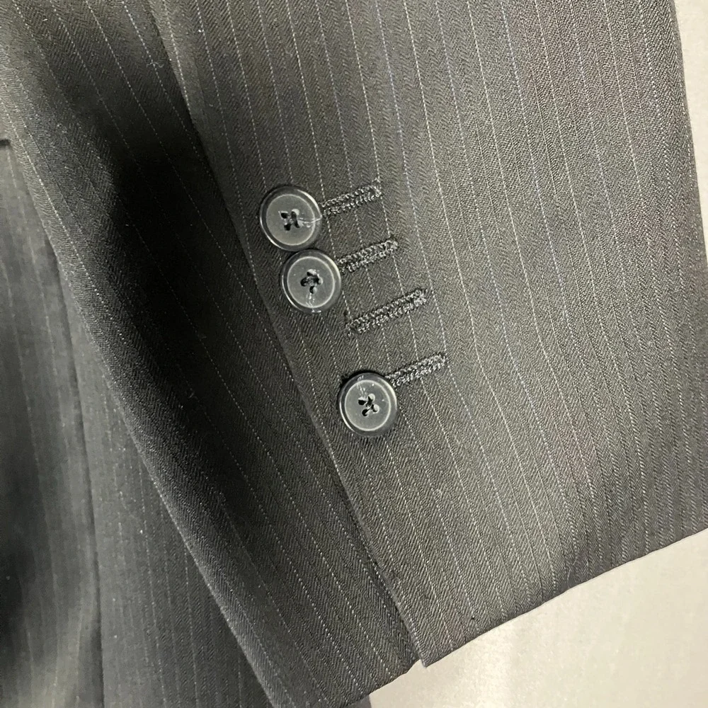 Pavone Mens 44L Pinstripe Blazer‎ Sport Coat 100% Worsted Wool Italy
